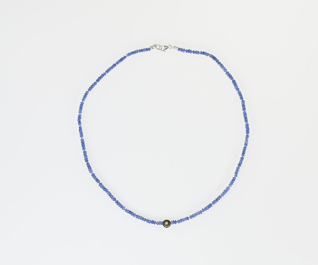 Blue Sapphire and Diamond Necklace