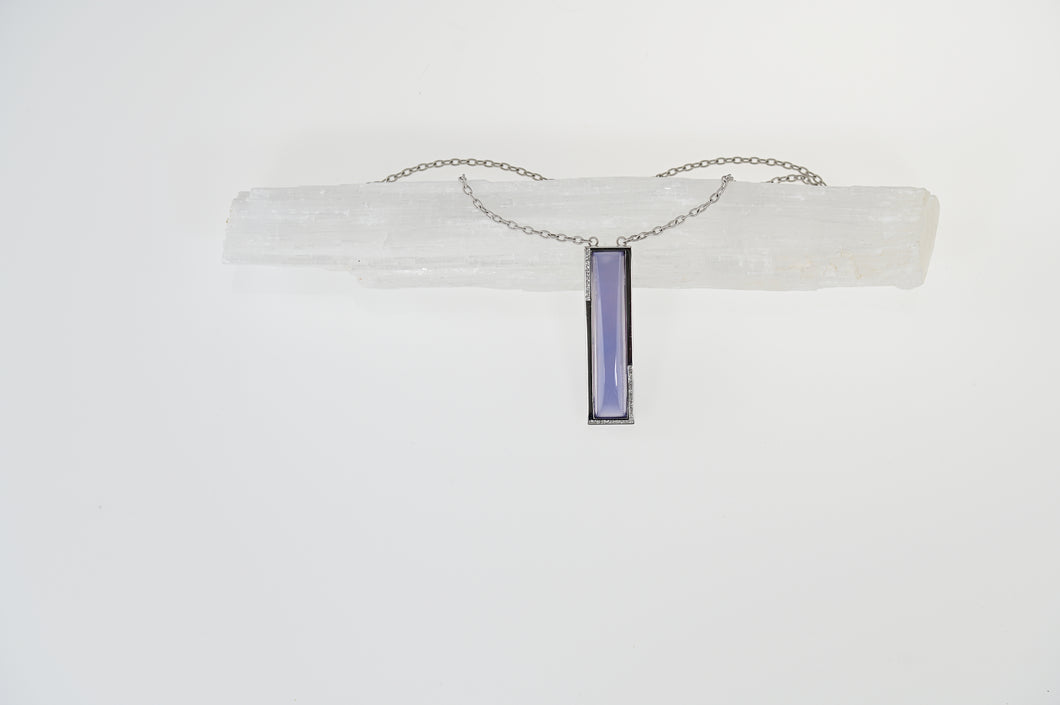Chalcedony ,Diamond and 18k Gold Necklace