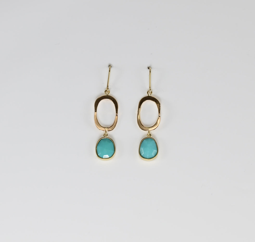 turquoise,18k gold, 1.75