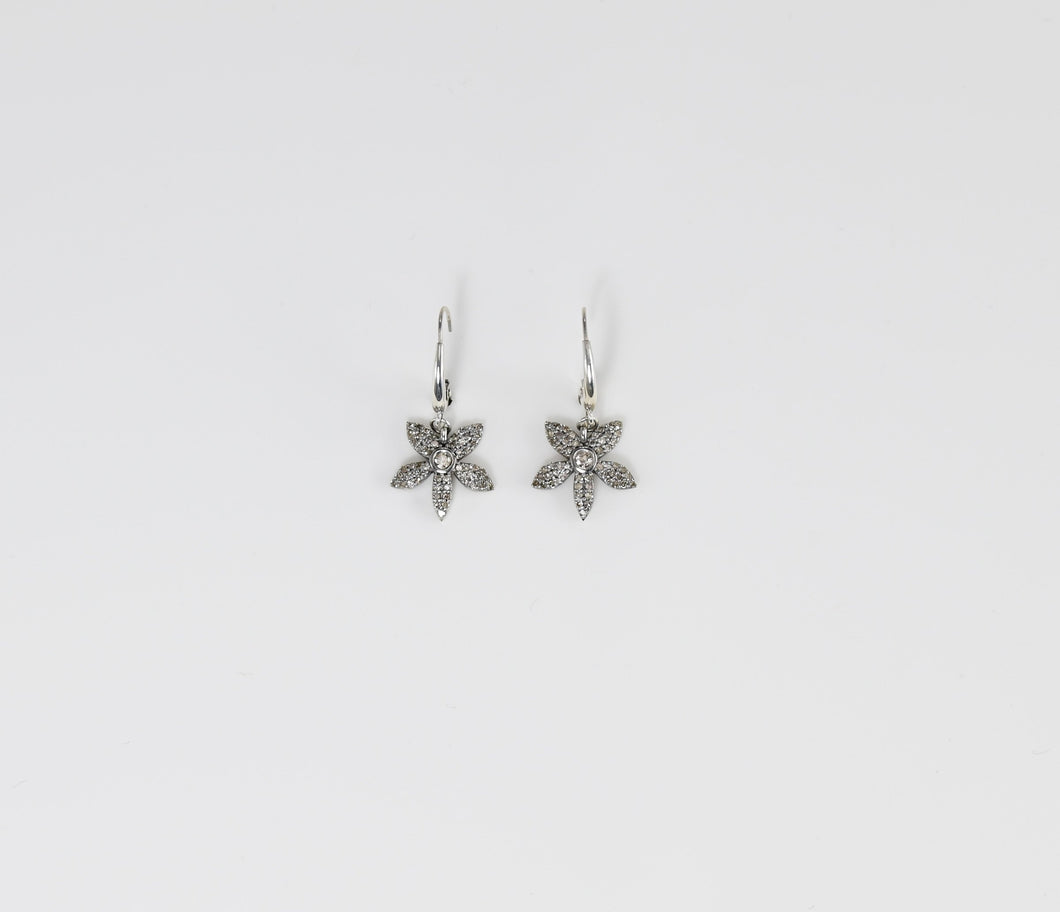diamond & sterling silver flower, .75